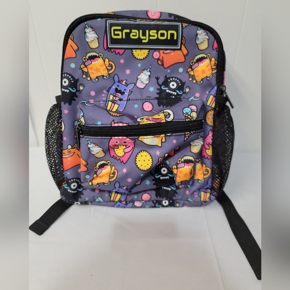 Feifeiyu Kids Monster & Snacks Backpack - Multicolor Preshool Mini Personalized - Picture 1 of 9
